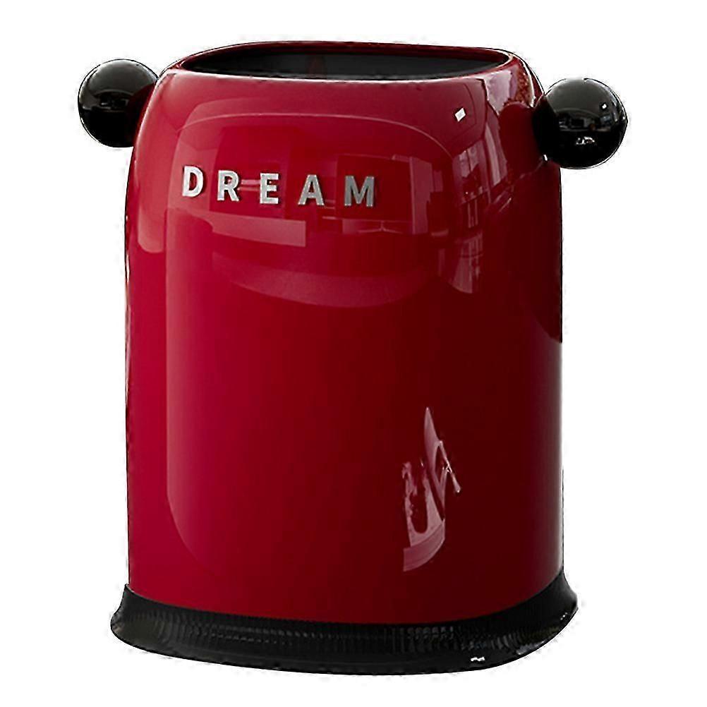 Kitchen Trash Bin Open Top Garbage Container Material Thickened PP Easy Cleaning Red Color Rectangular Shape 1Pcs