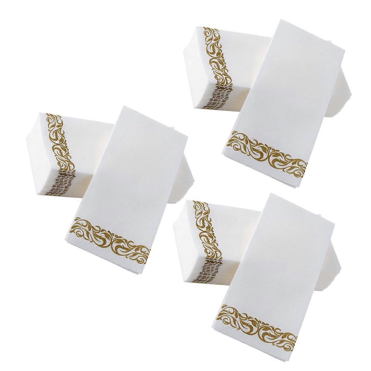 Disposable Paper Guest Towels 75Pcs Folded Thick Napkins With European Retro Design For Weddings Birthdays Parties