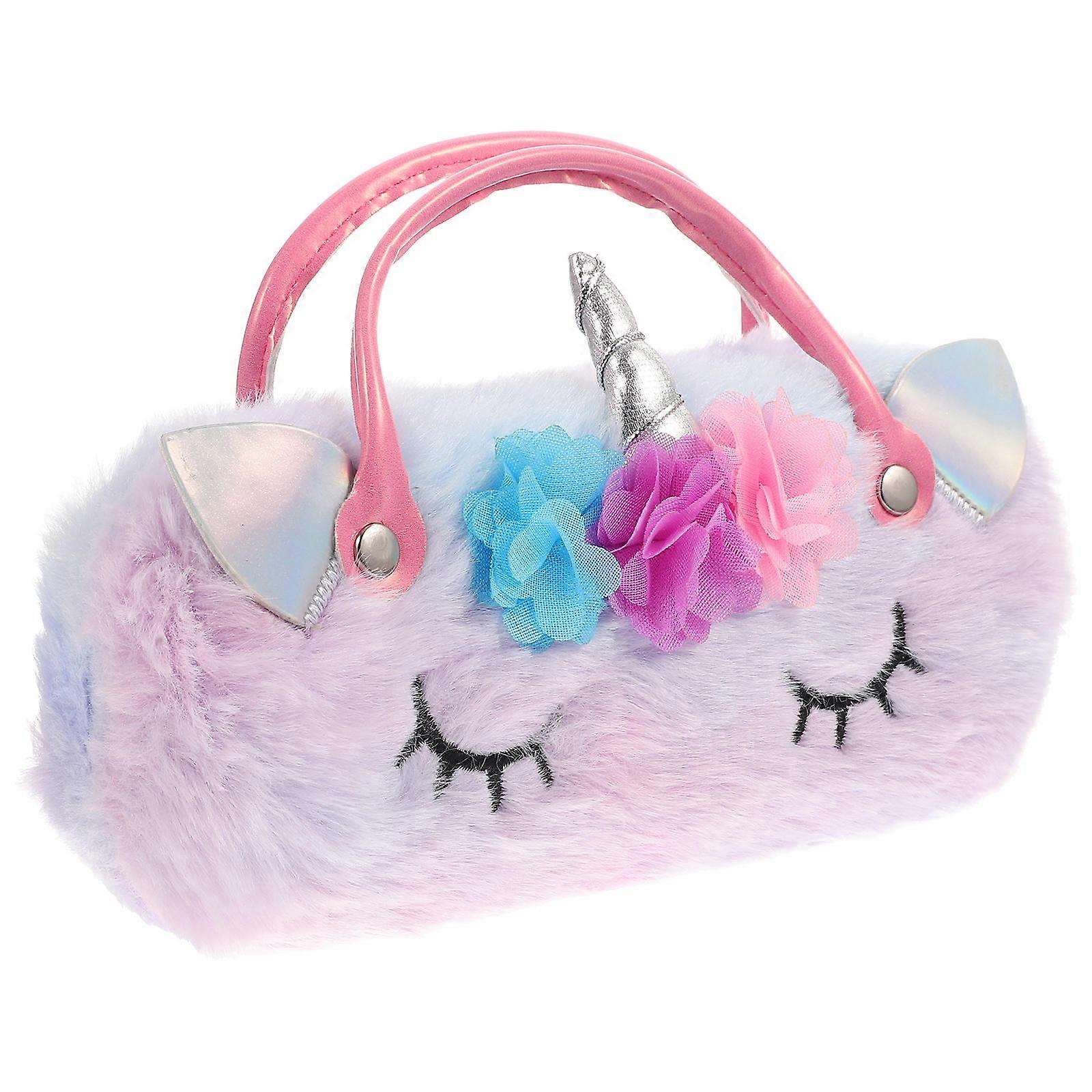 Kids Glasses Case Unicorn Plush Eyeglasses Case for Storage Use 3Pcs