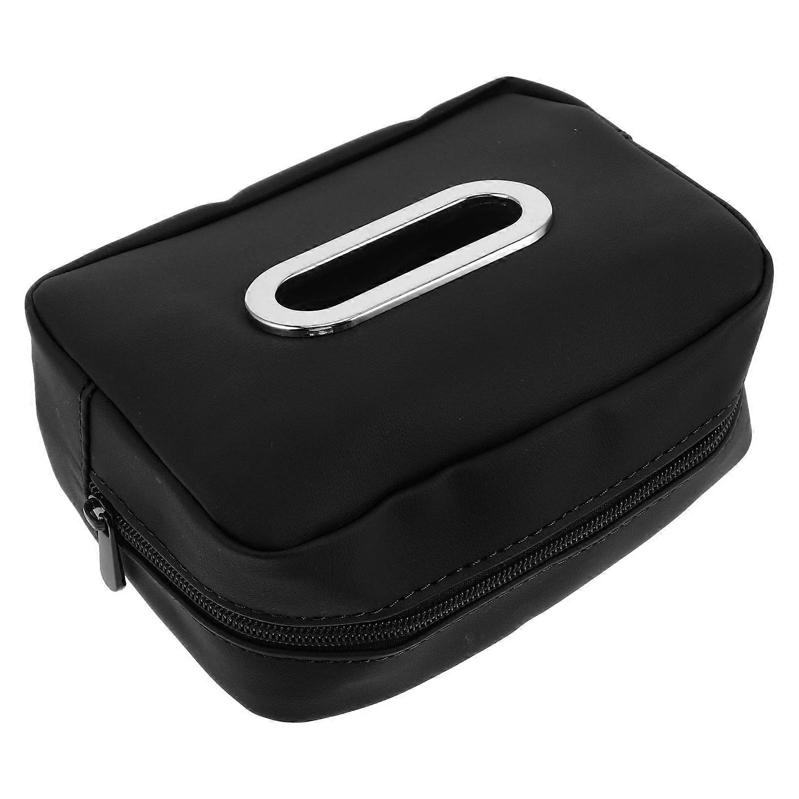 Car Tissue Holder PU Napkin Box for Automotive Use 2Pcs Dark Red Multifunctional
