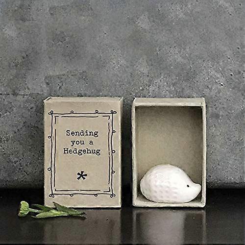 East Of India Matchbox Hedgehog 'Sending you a Hedgehug' Porcelain