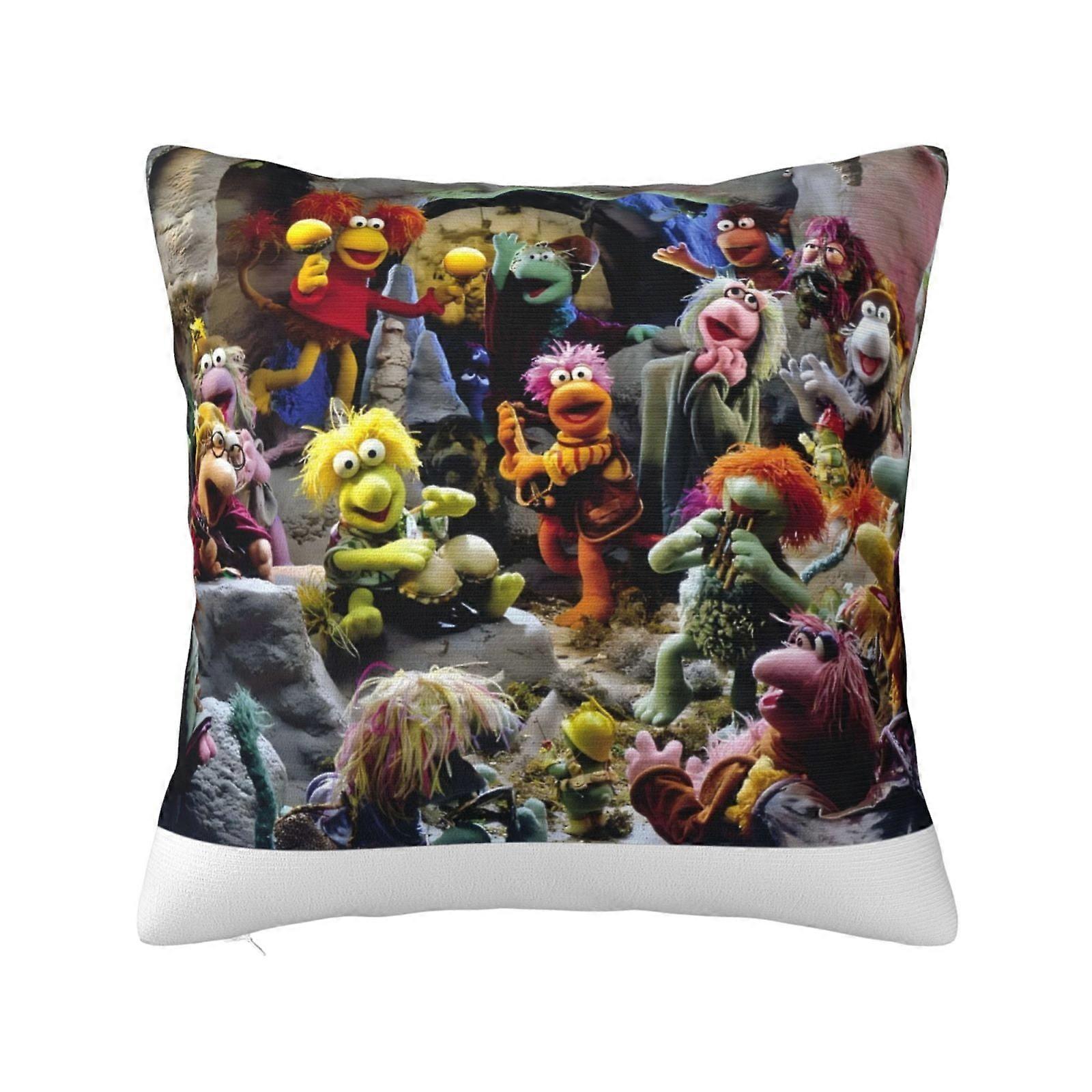 Fraggle Rock Super Soft Pillow Case Cover with Zipper for Bedroom, Sofa, Couch,Cozy Fuzzy Pillow Shams for All Seasons Square Pillow
