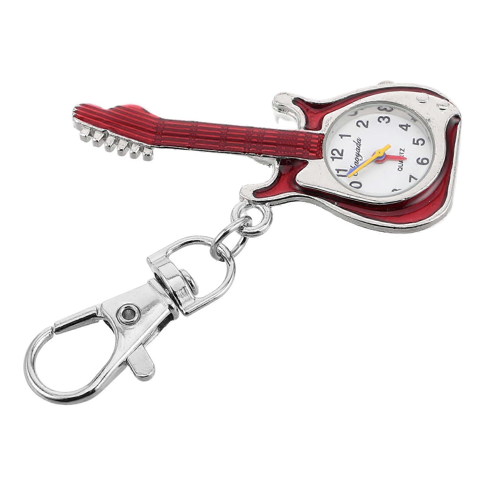 Multi Color Guitar Pocket Watch for Kids with Quartz Movement