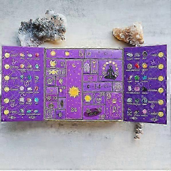 Reiki Crystal Halloween Countdown Gift Box, 2025 Halloween Advent Calendar with Mystical Crystals,The Magic of Healing and Energy Transfer, Crystals &