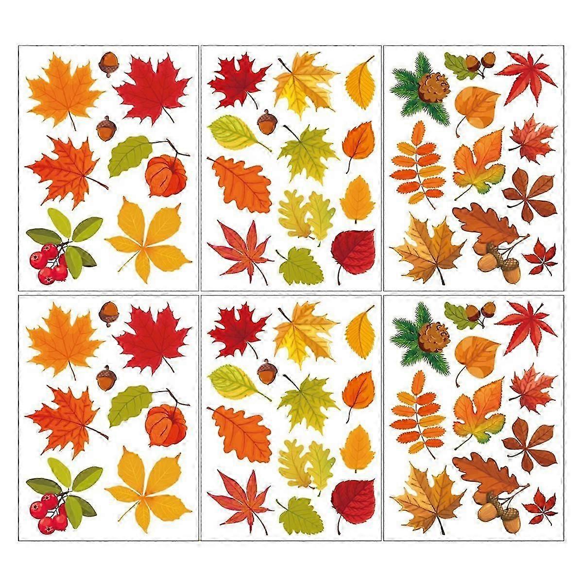 Thanksgiving Fall Leaves Window Clings Window Decals Fall Clings for Glass Window Seasonal Autumn D