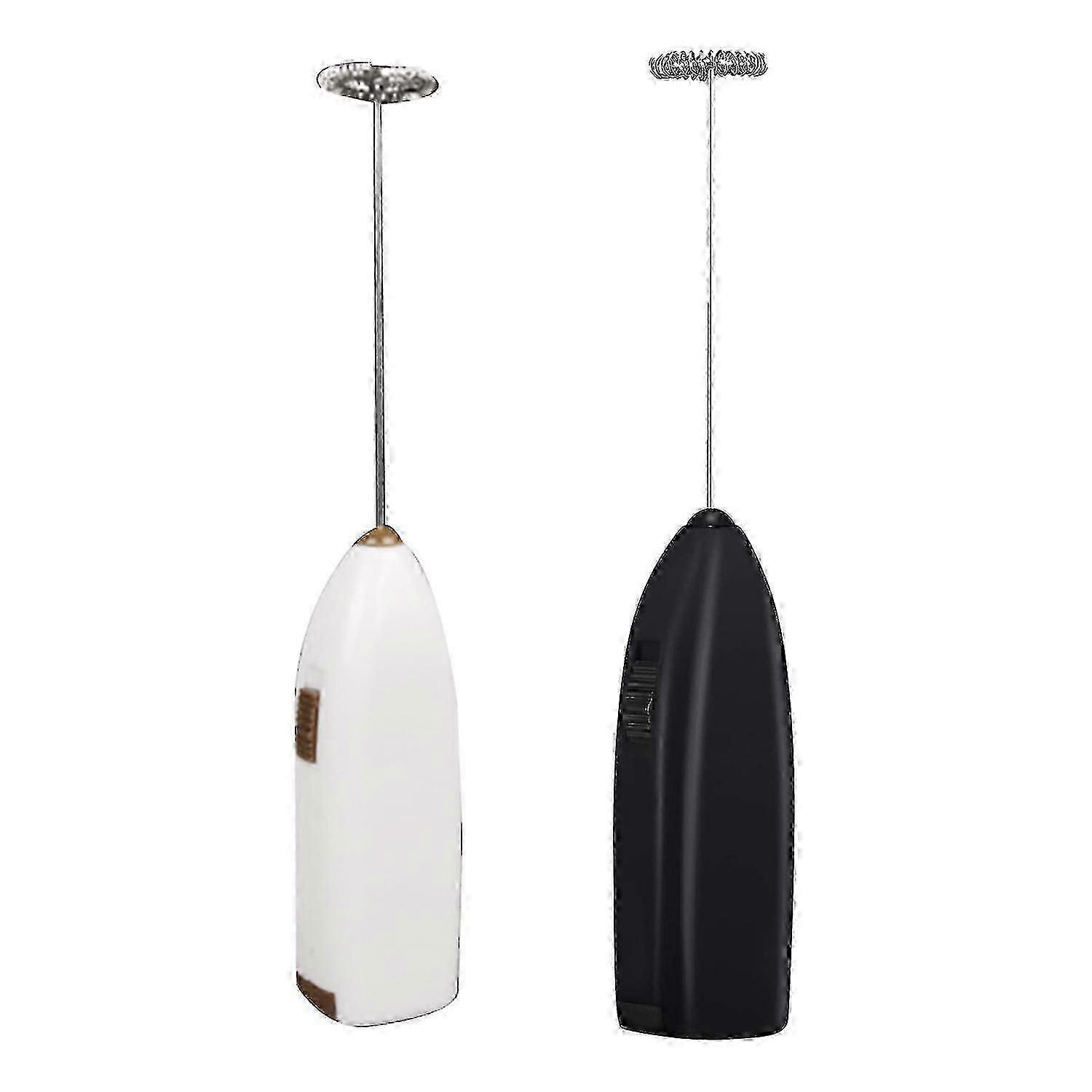 2 Pcs Handheld Milk Frother Mini Electric Drink Mixer With Stainless Steel Whisk For Drink,hot Choc