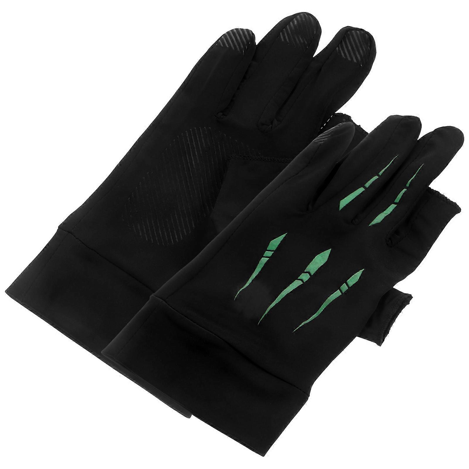 Black Outdoor Cycling Gloves for Convenient Riding 2Pairs Durable Cloth Material