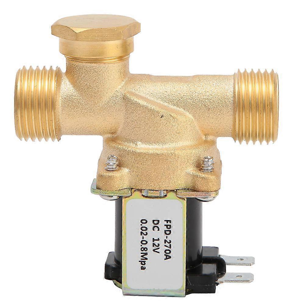 G1/2" Normally Close Brass Solenoid Electromagnetic Valve Water Inlet Switch (DC12V)