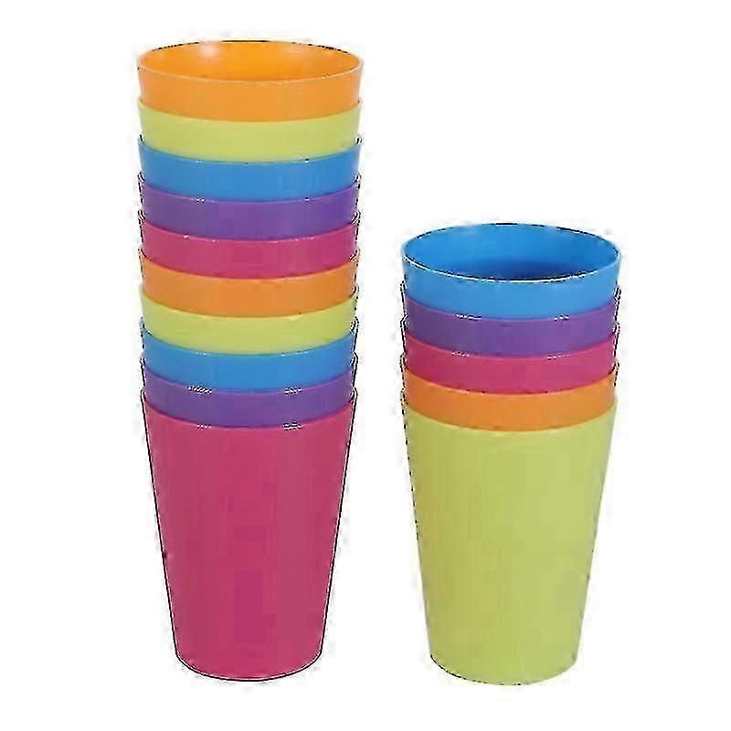 15pcs Colorful Plastic Cups Home Beverage Drinking Cup Reusable Holiday Party Tableware And Party Supplies 101-200ml (mixed Color)