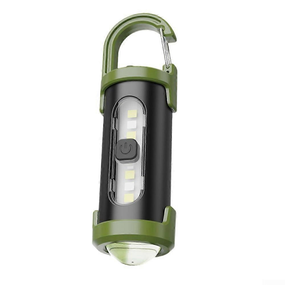 Rechargeable LED Keychain Flashlight COB Camping Light With Type-C Charging Port Portable Work Lamp With Hook For Reading