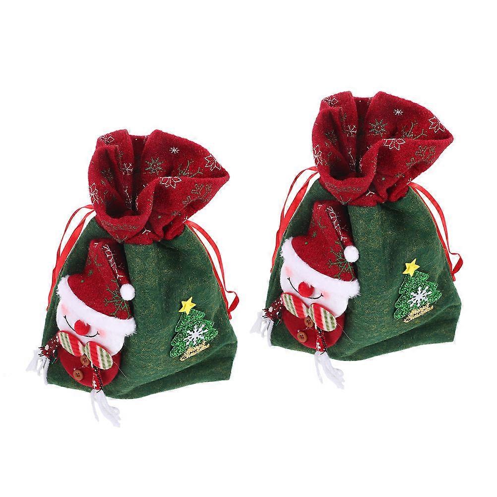 Christmas Candy Bags Felt Gift Bag with Drawstring 8Pcs Pack