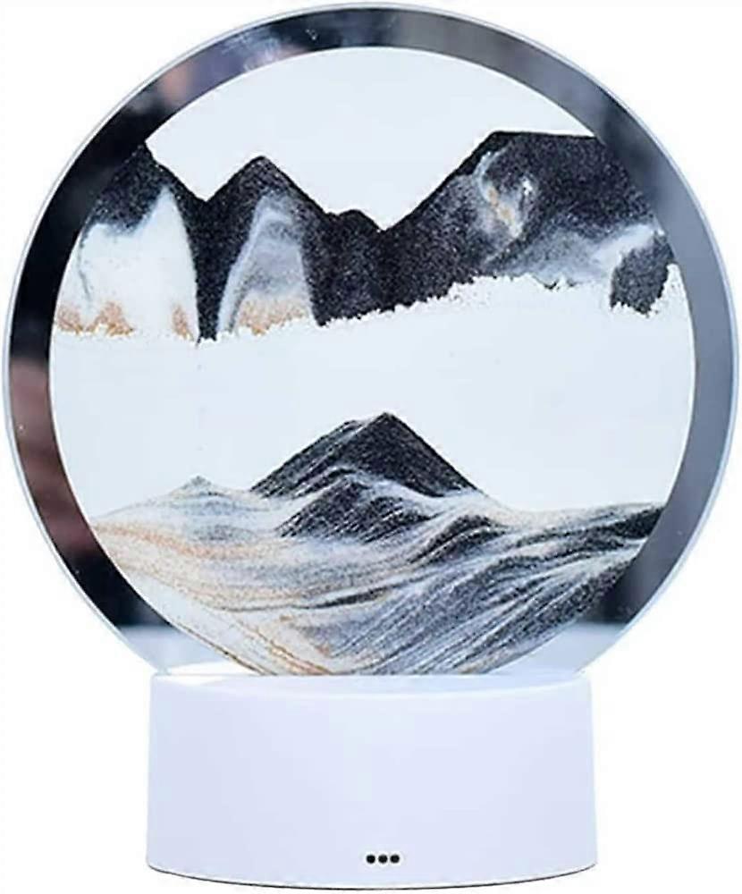3D Color Quicksand Decor Moving Sand Art Lamp With LED Light 3D Quicksand Painting Lamp Desk Quicksand For Work