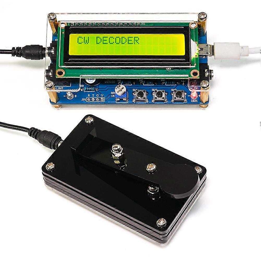 Upgraded CW Morse Code Decoder Finished+Case+Button Kit with Digital LCD CW Trainer Morse Code Decoder Kit