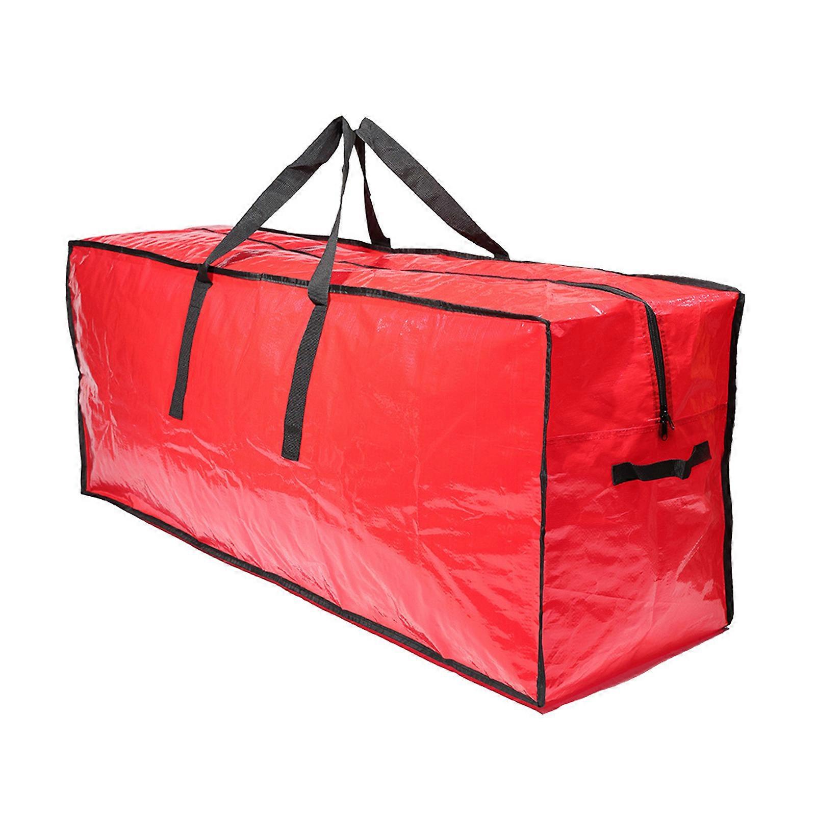 Oversized Holiday Tree Storage Bag With Secure Button Closure Tearproof PE Materials Space Efficient Design  Red