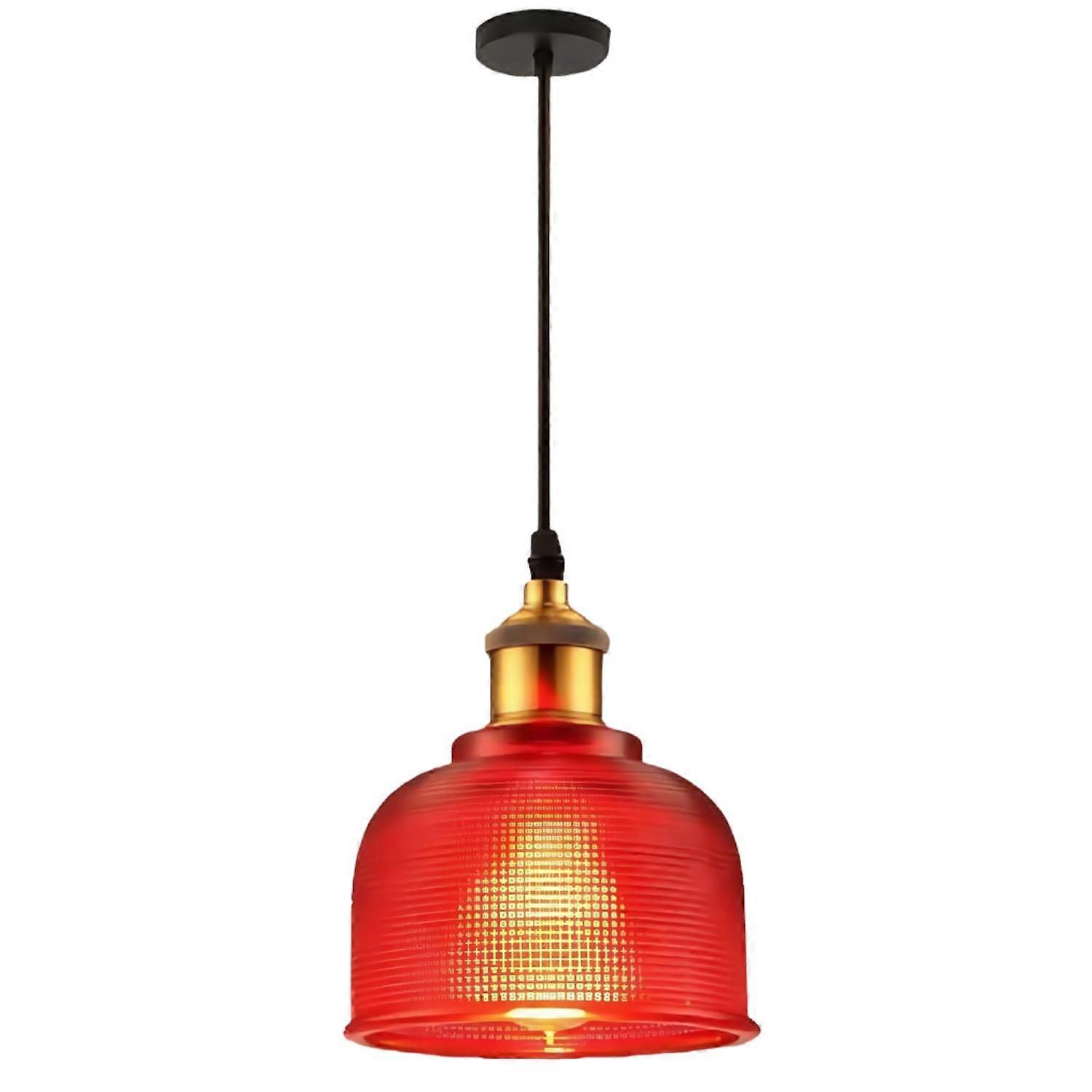 Vintage Colour Glass Pendant Light Shade Red Retro Glass Chandelier Lampshade Hanging Ceiling Light