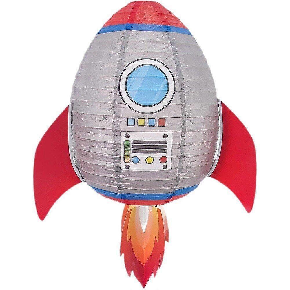 3D Rocket Paper Lanterns, Hanging Space Theme Lanterns For Kids, Astronaut Rocket Lanterns For Baby Showers