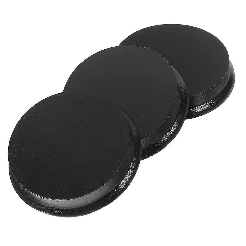 Miniature Base Wooden Round Base for DIY Crafts 9Pcs Black Color