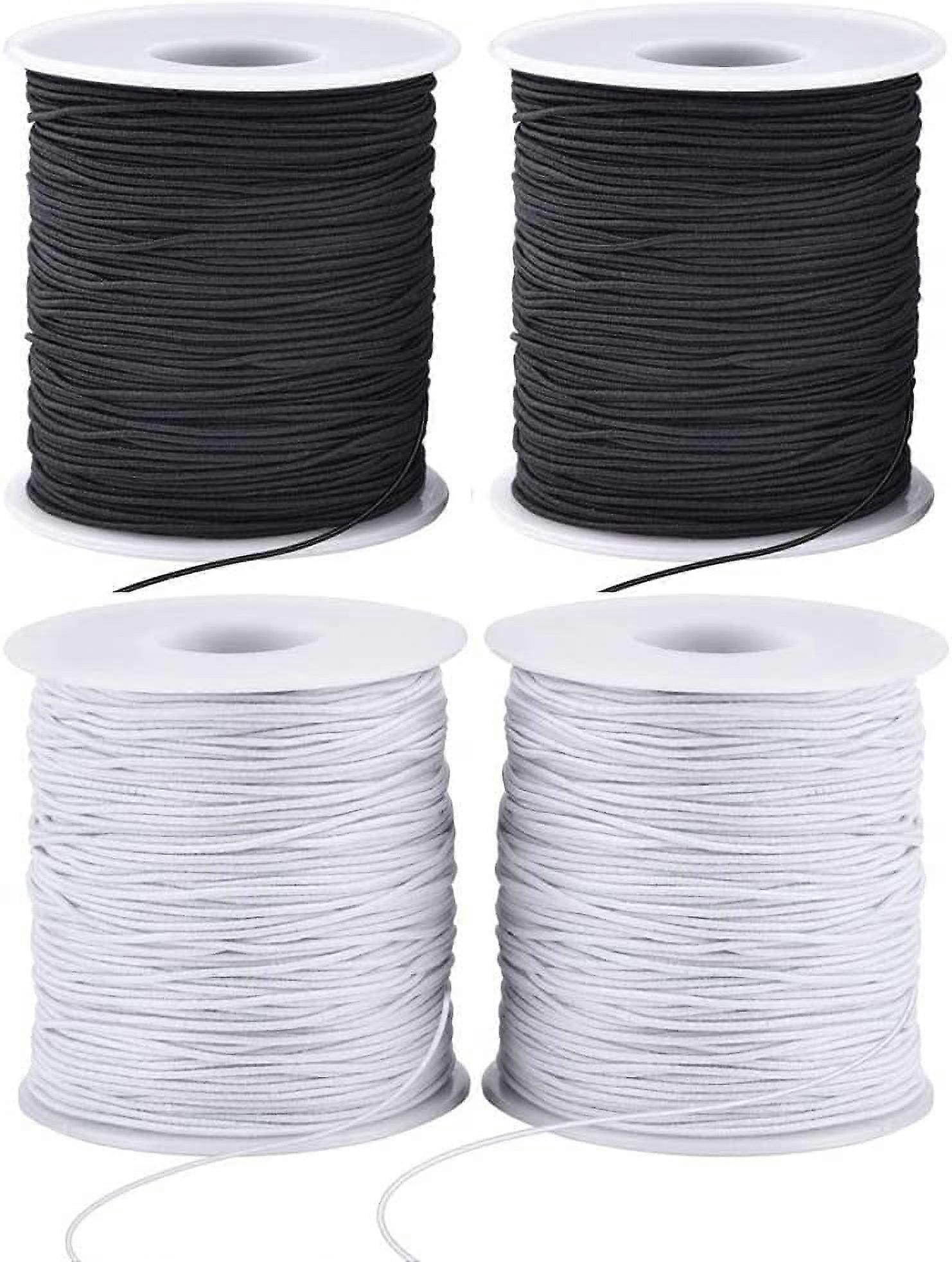 Stretchy String for Bracelets - 4 Rolls, 1mm Elastic Cord for Jewelry Making