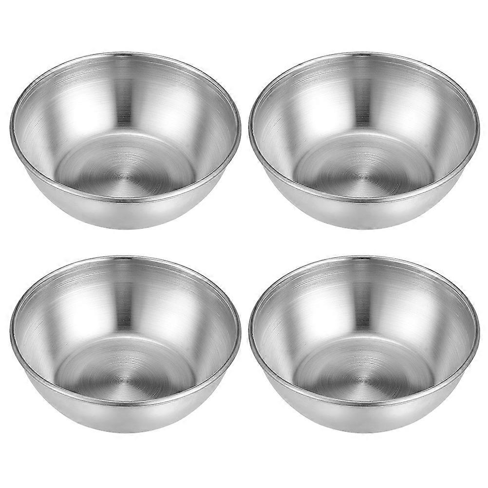 Japanese Style Sauce Plate Silver for Seasoning Holding 4Pcs Set