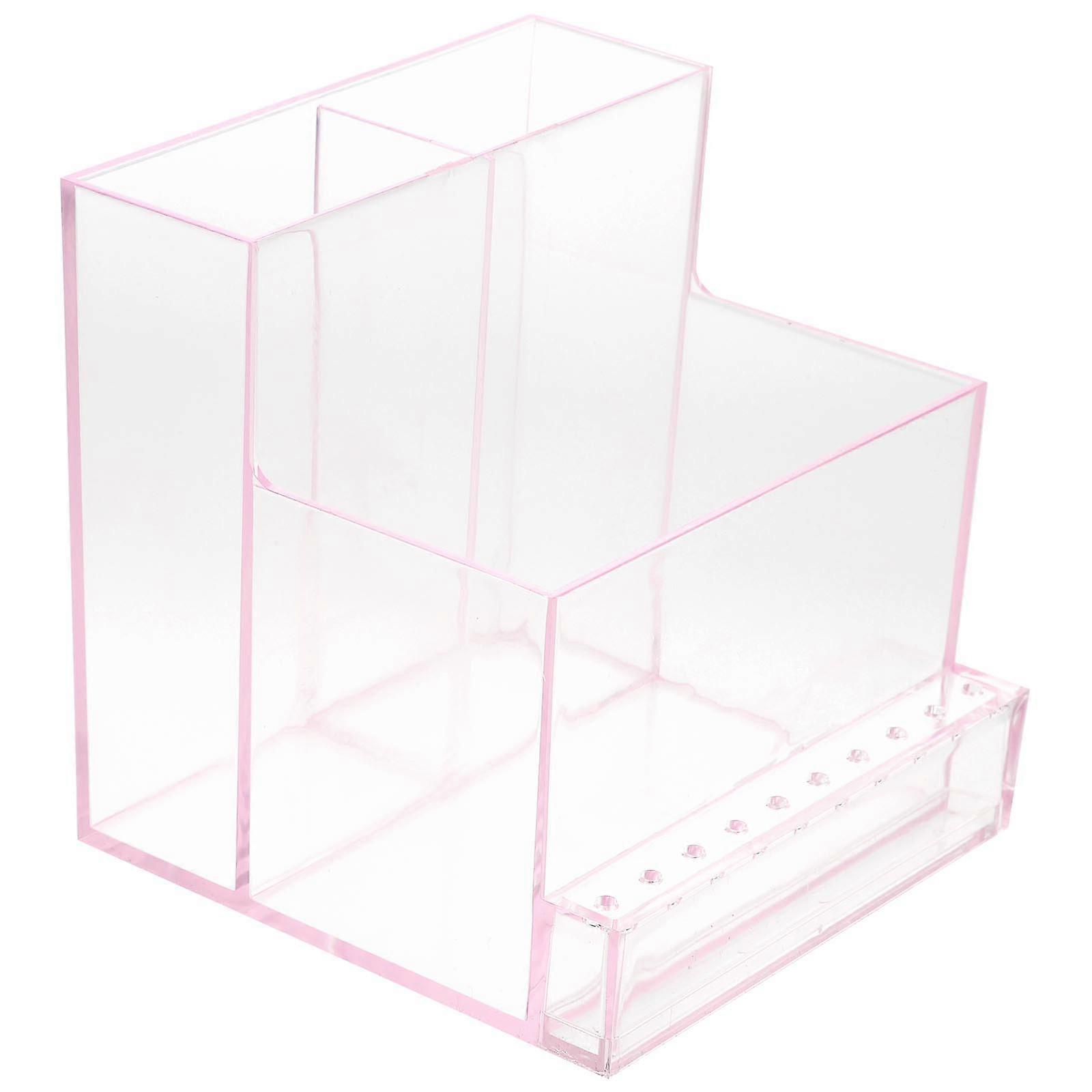 Nail Grinding Box 1Pcs For Nail Salon Home Use Simple Structure Storage Rack Pink