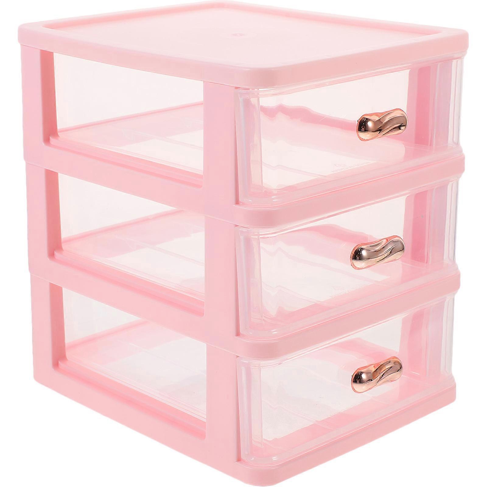 Drawer Organizer Office Desk File Box for Storage 2Pcs Pink Small Organizer