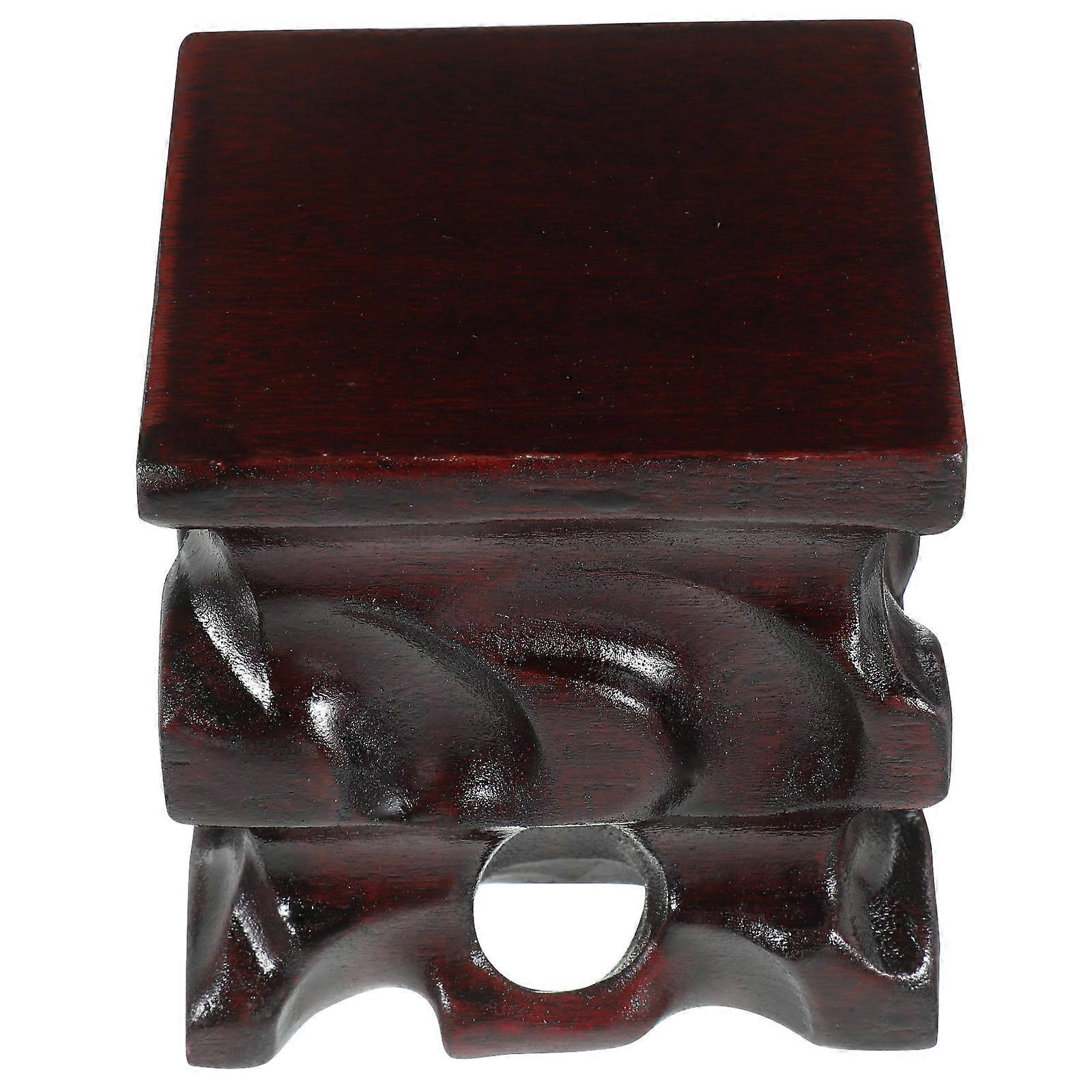 Wooden Display Stand for Buddha Statue with 2Pcs Carved Wood Pedestal Bases