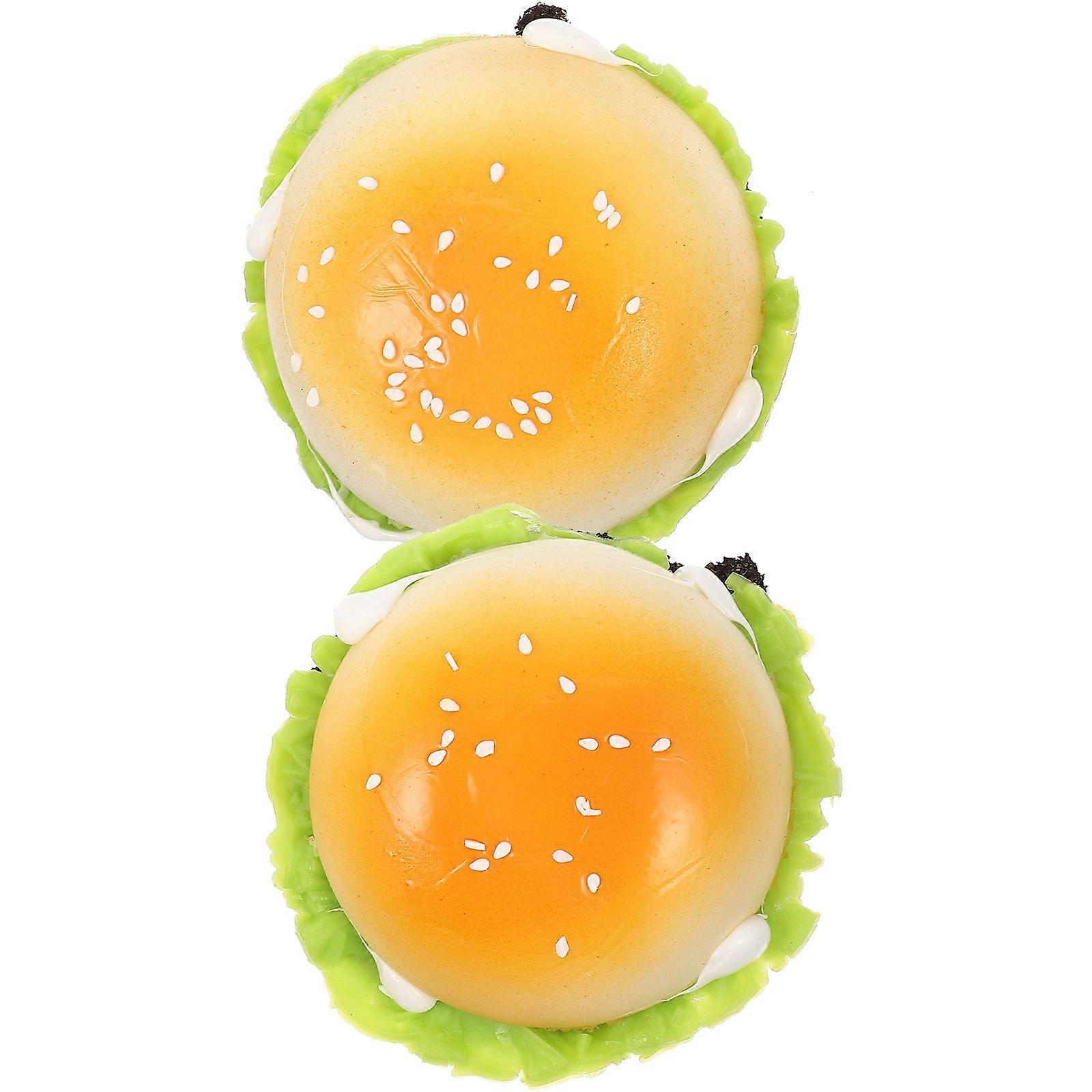 Artificial Burger Model Fake Burger Decorations Photography Props Resin Light Yellow Photo Prop 2Pcs