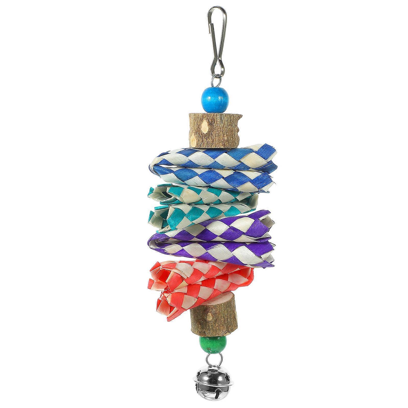 Wooden Hanging Toy 5Pcs For Parrots Natural Design Chewing Toy Suitable For Bird Enthusiasts