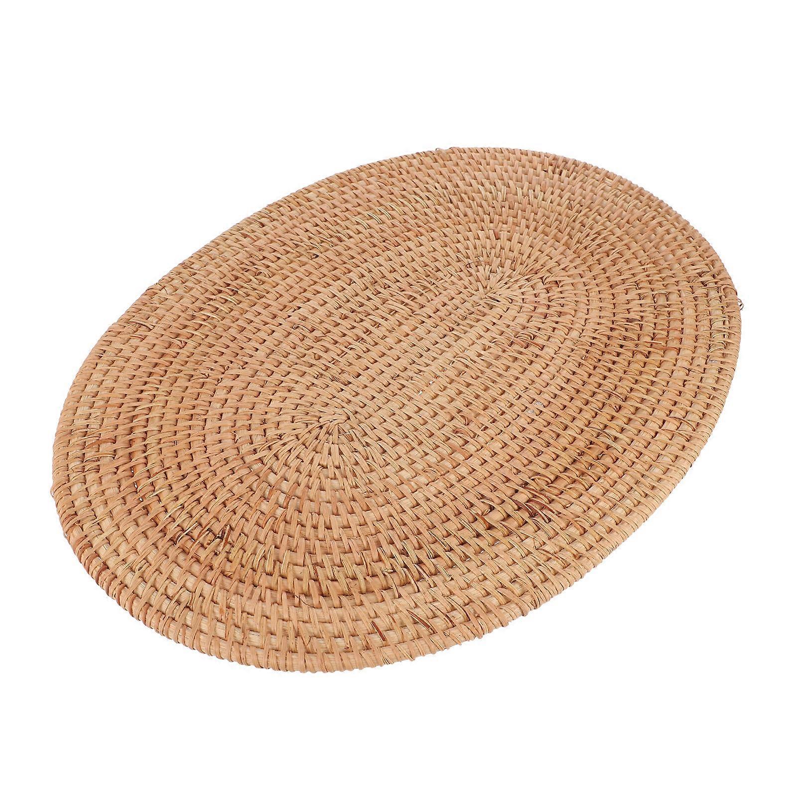 Woven Brown Placemat for Dining Table Heat Proof Mat 2Pcs Decorative Set