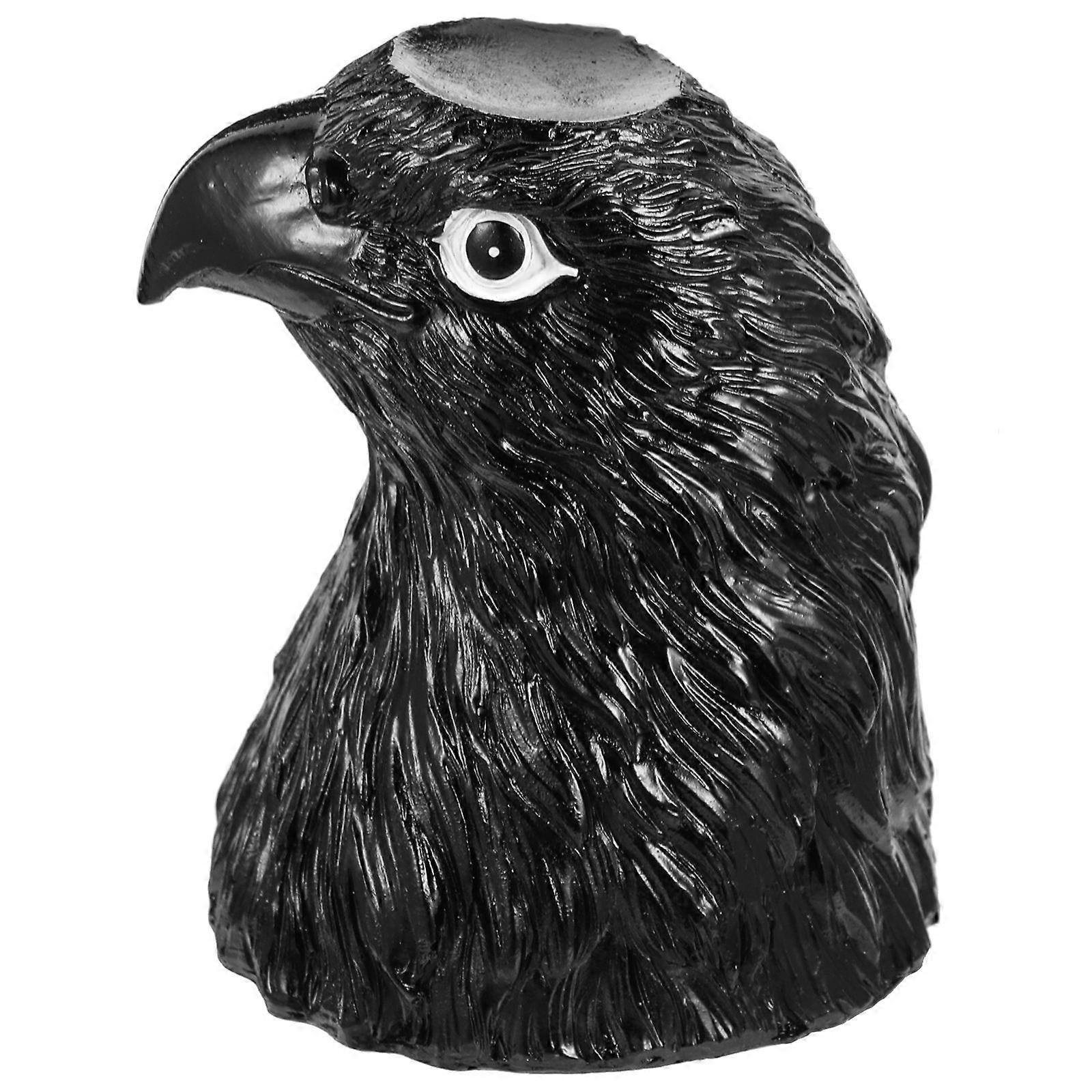 4Pcs Crystal Ball Stand Resin Owl Statue Black for Display and Decoration