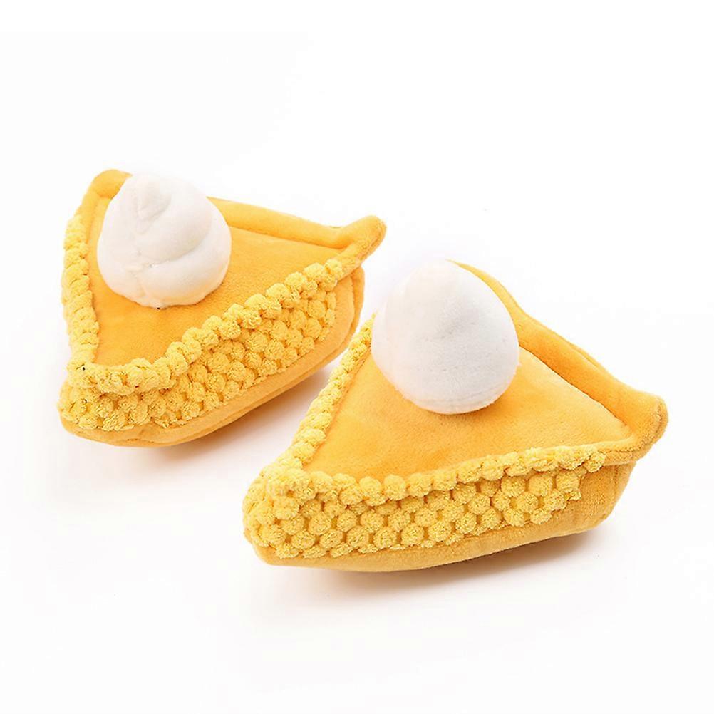 Pet Toy Cake Shaped for Pets Playing 6Pcs Yellow Dog Cat Chew Toys