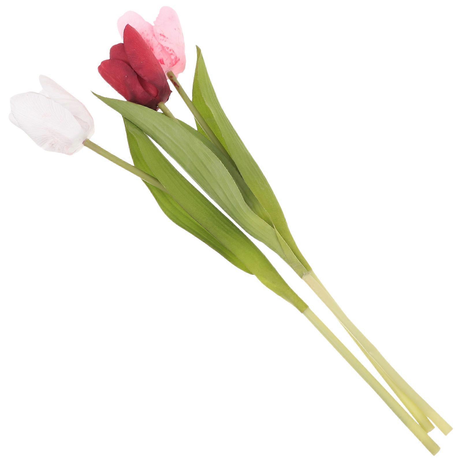 Decorative Tulips Artificial Flowers for Wedding Scene 12Pcs Bouquet