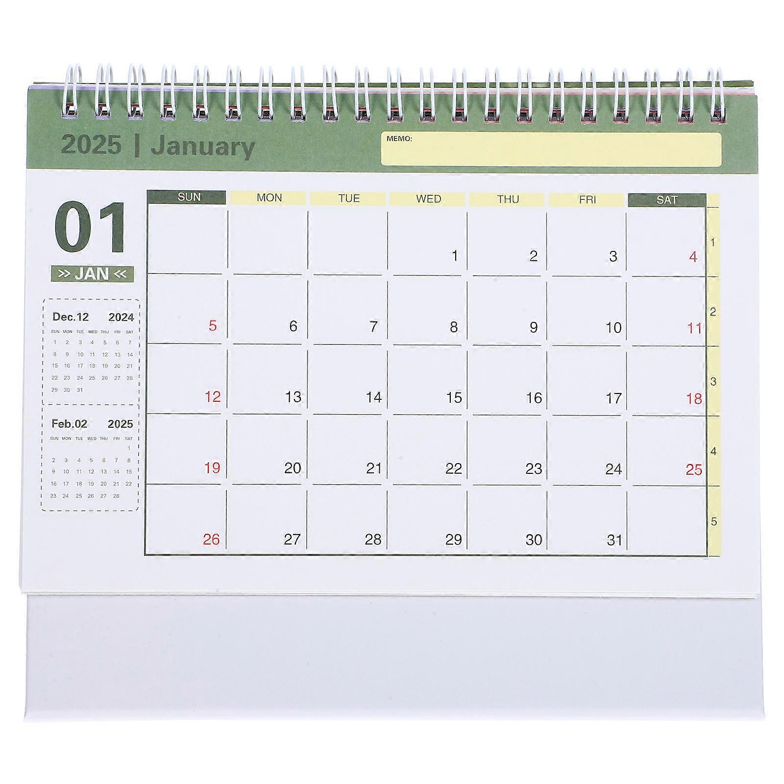 Decorative Desk Calendar Blue for Daily Use 2Pcs Monthly Standing Calendar