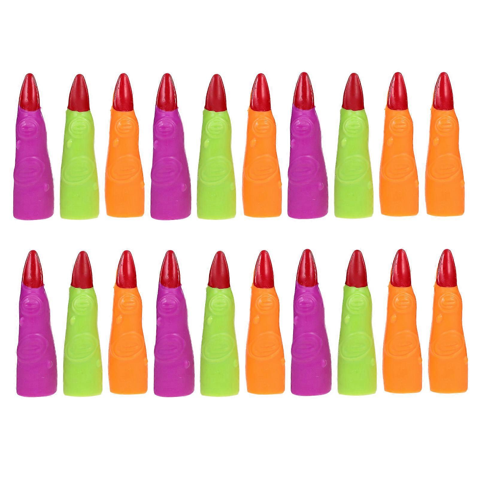 Plastic Nails Long Fingernail Masquerade Balls Plastic Assorted Color Masquerade Prop 20Pcs