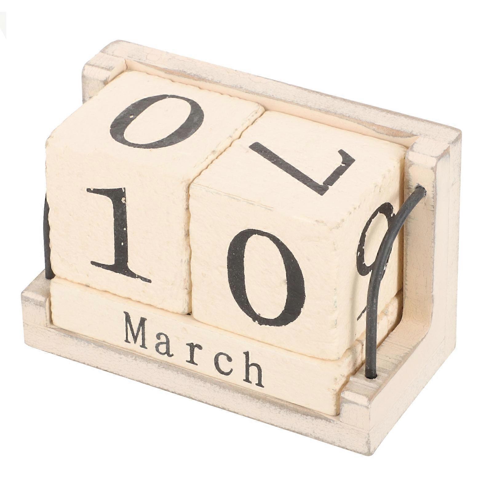 Rectangular Block Calendar Display For Kitchen And Classroom Decor In Khaki Color 3Pcs