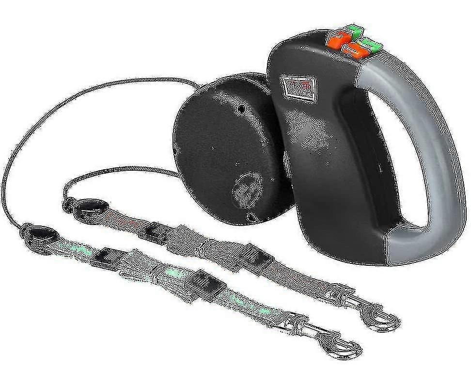 Double laisse pour chien, laisse rétractable pour chien Double laisse pour deux chiens Laisse pour chien 2 chiens Double laisse, noir