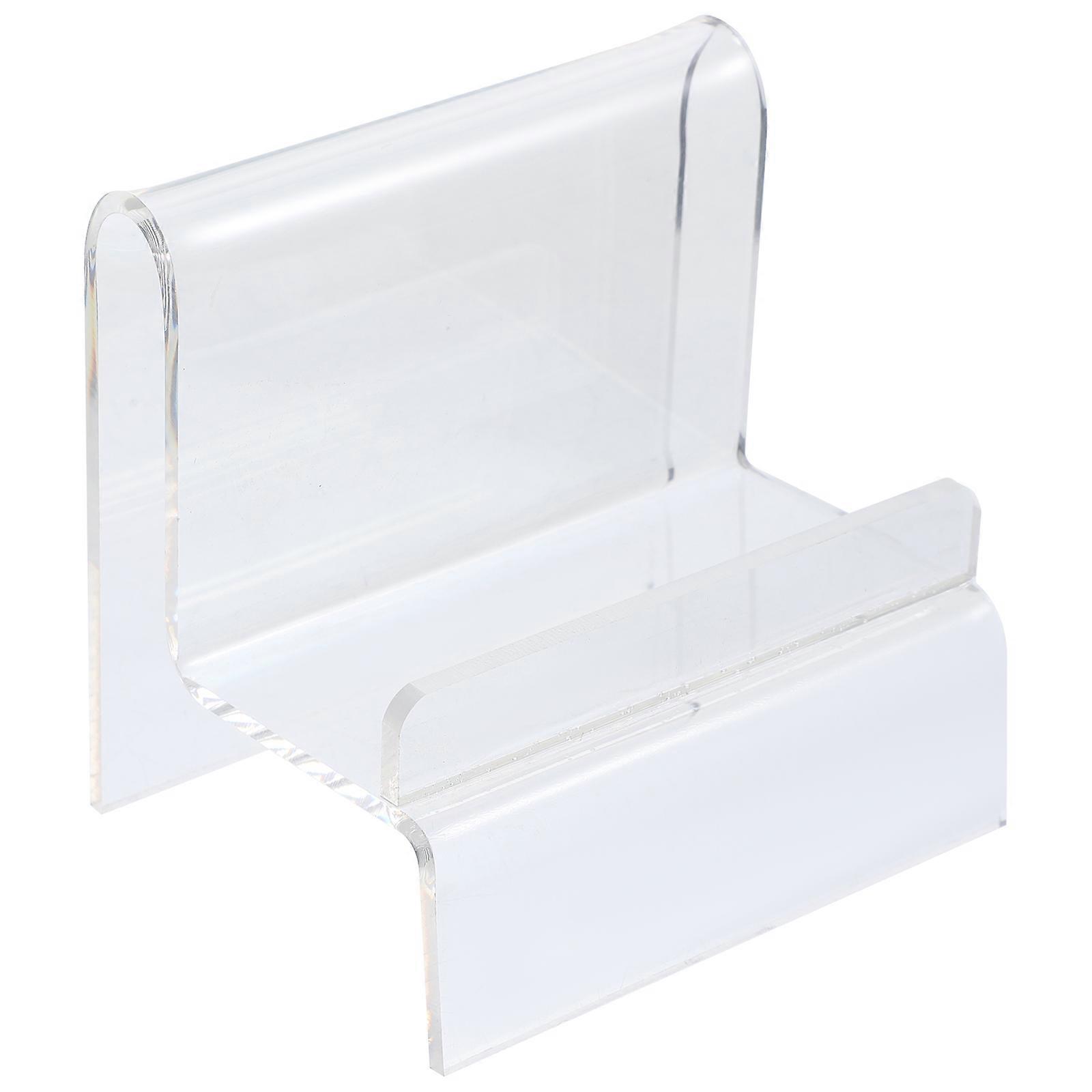 Acrylic Display Rack For Wallets 2Pcs Showcase Organizer Perfect For Cosmetics Mobile Phones Size 8X7.8X6.2CM Elegant Design