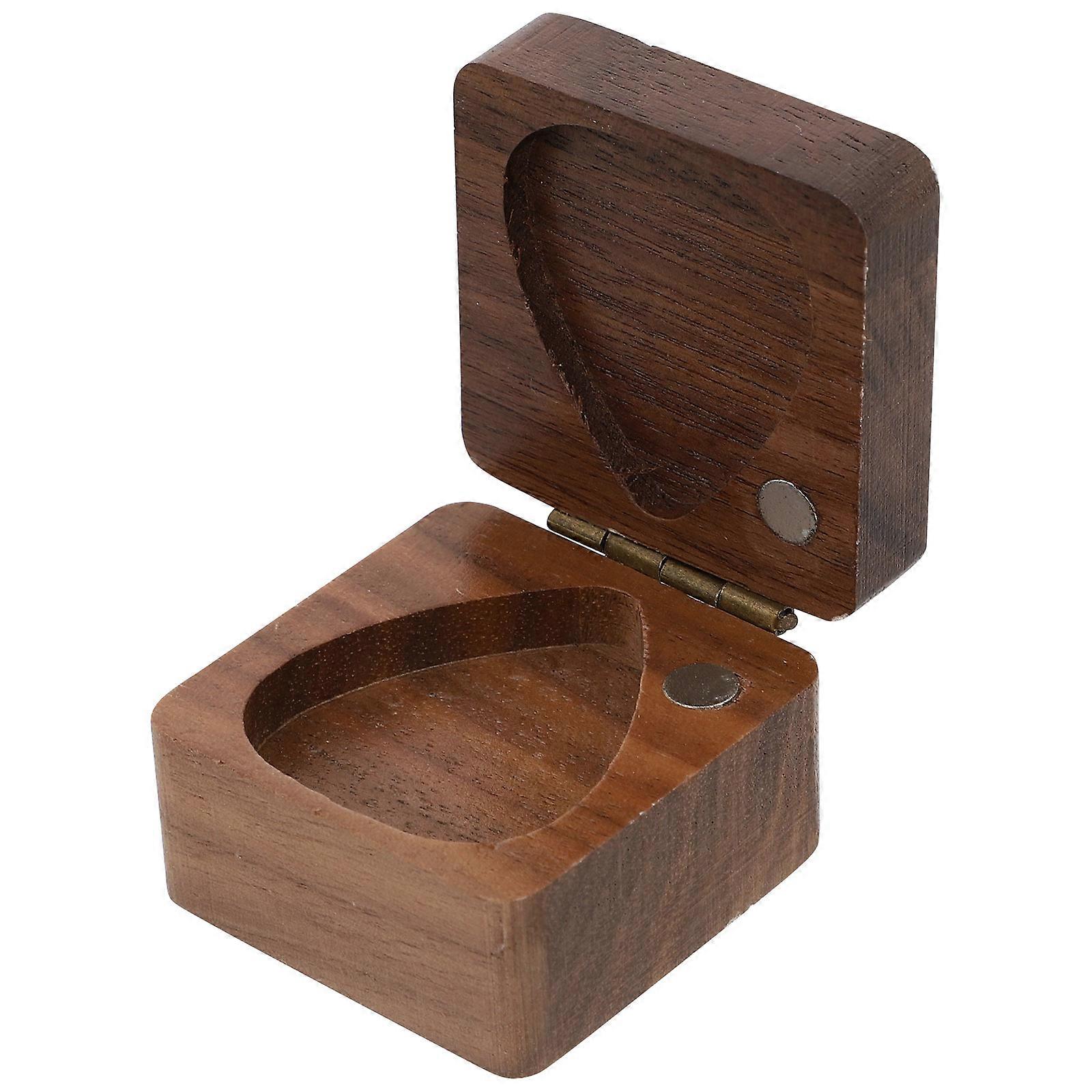 Small Guitar Pick Storage Box Square Shape Carrying Case Musicians Gift 1Set