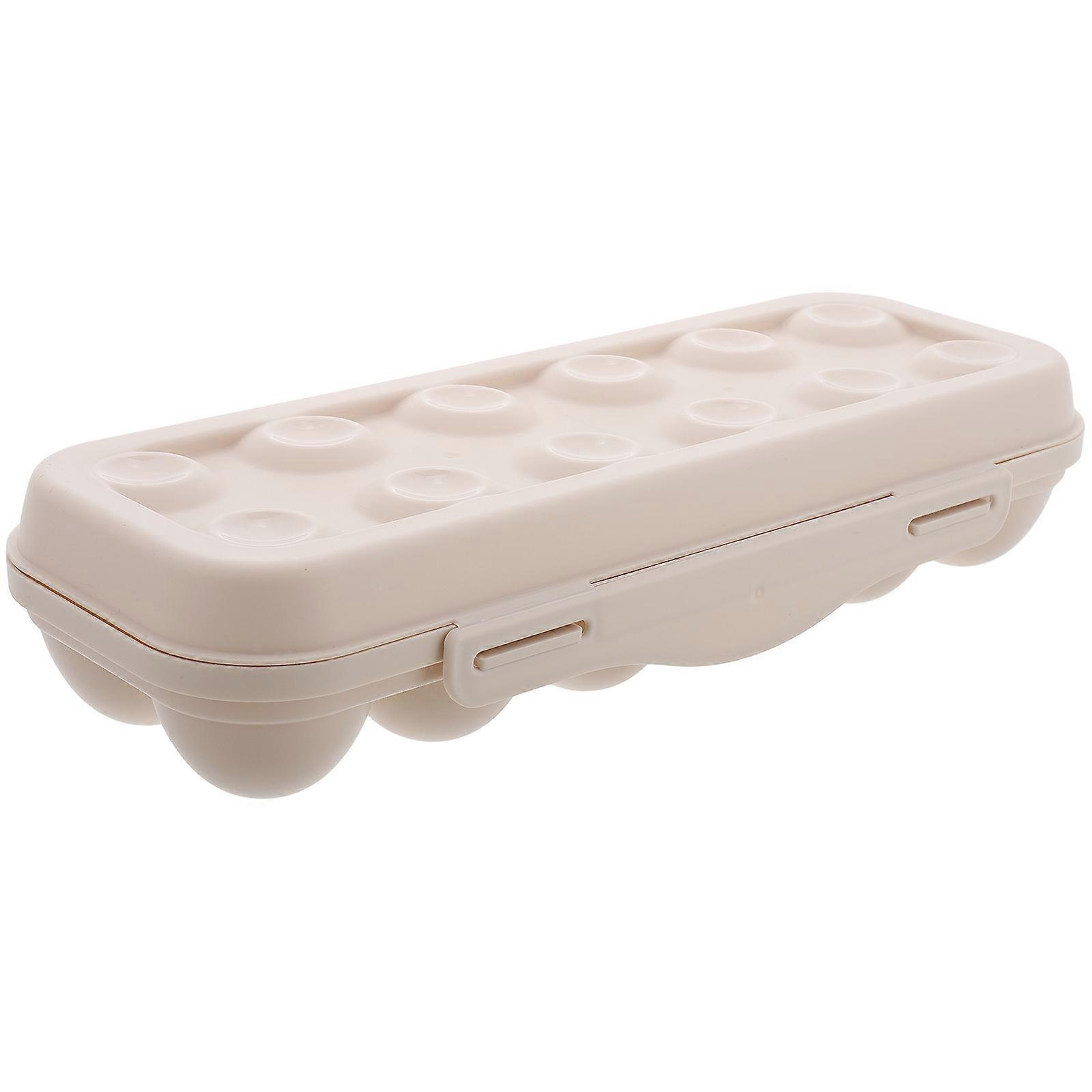 Egg Organizer Tray For Fridge Food Storage 2Pcs Stackable White Plastic Essential Kitchen Tool