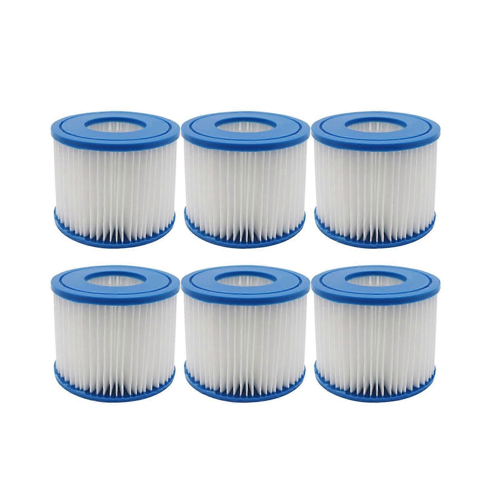 Replacement Filter Cartridge for VI Flowclear Lay-Z-Spa - Compatible with Miami, Vegas, Palm Springs, Paris VI, 6 Pcs