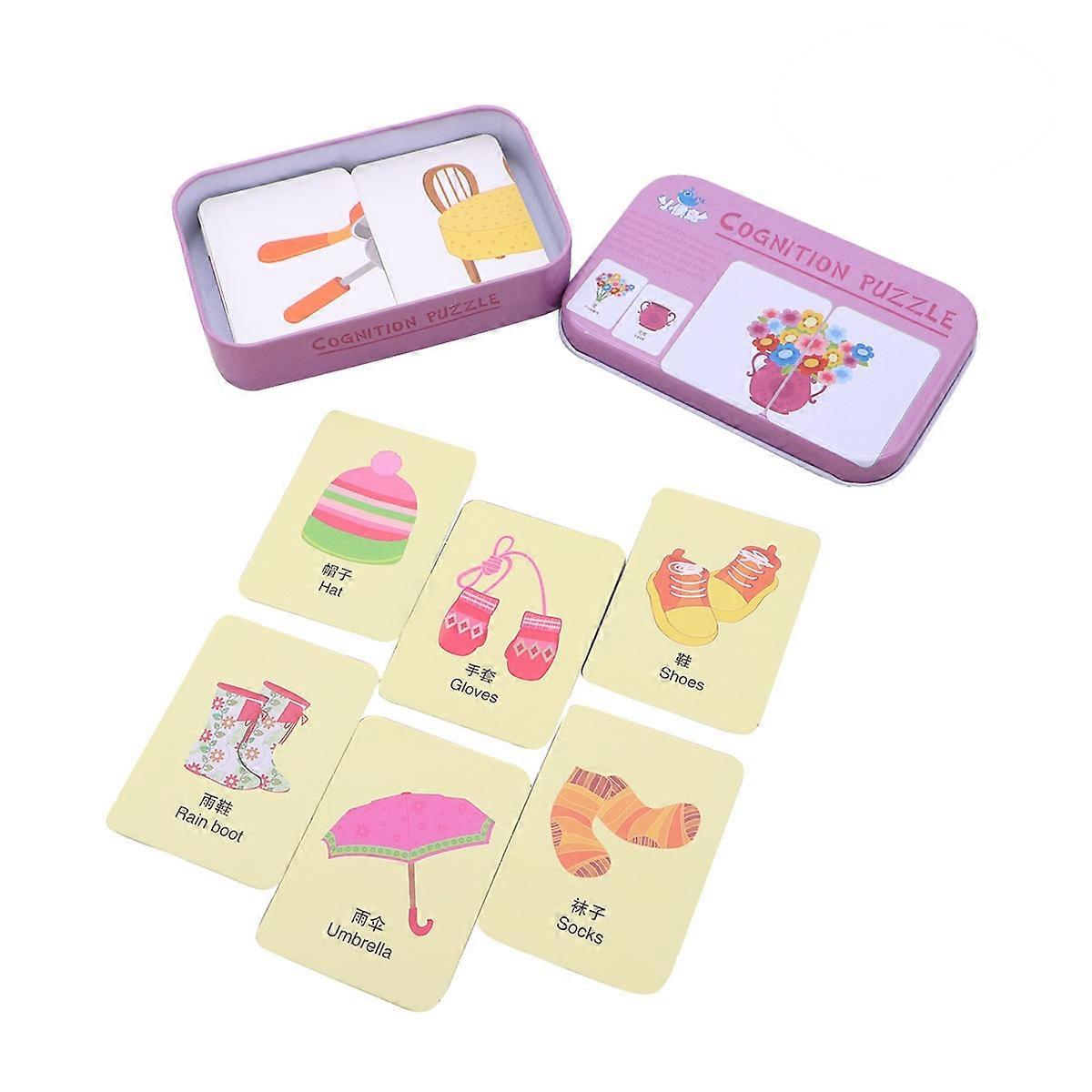 Recognize Flash Cards Cognition Puzzle Cards for Education 32Pcs Set
