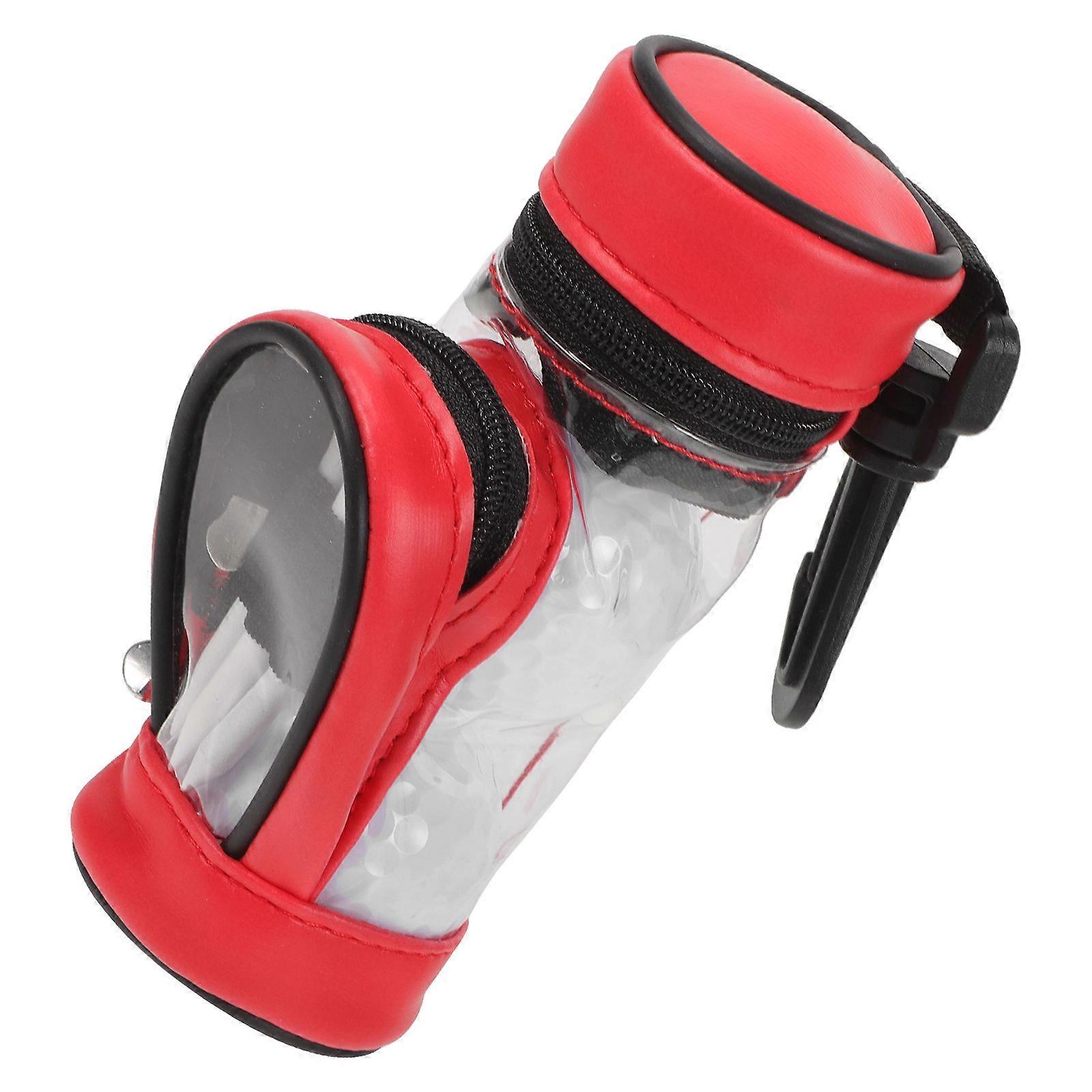 Multi-Use Golfs Ball Bag 5Pcs Stylish Organizer For Golf Course Sports Enthusiasts Red Durable Carrying Solution