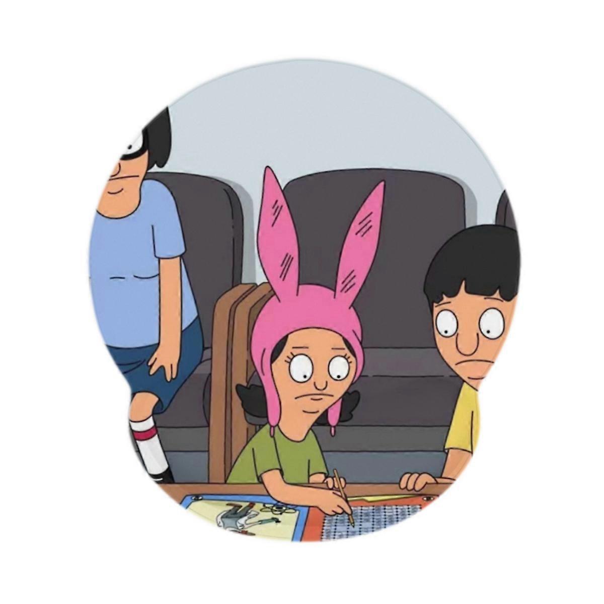 Black Bob's Burgers Mouse Pad with Wrist Support, Non-Slip Rubber Base for Home Office Gaming, Compatible with Computer Laptop