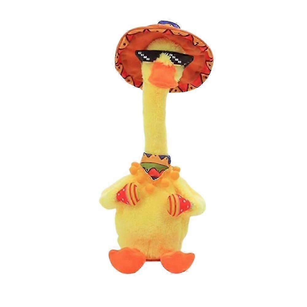 Dancing Singing Duck Plush Interactive Toy Recording Lighting Stuffed Toys W/ 120 Songs