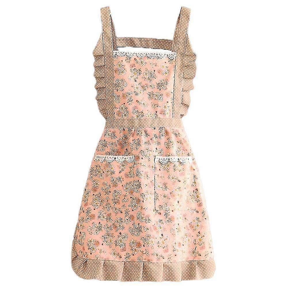 Matlaging forkle for kvinner med lommer, lagdelt bib forkle for matlaging, baking, bbq og hagearbeid