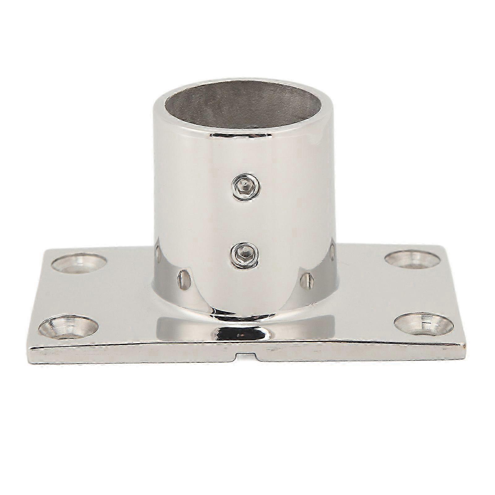 Boat Handrail Fitting Rectangular Base Silver Rugged Rustproof Boat Deck Handrail Rectangular Base for Boat Marine Yacht 9025MM/1in