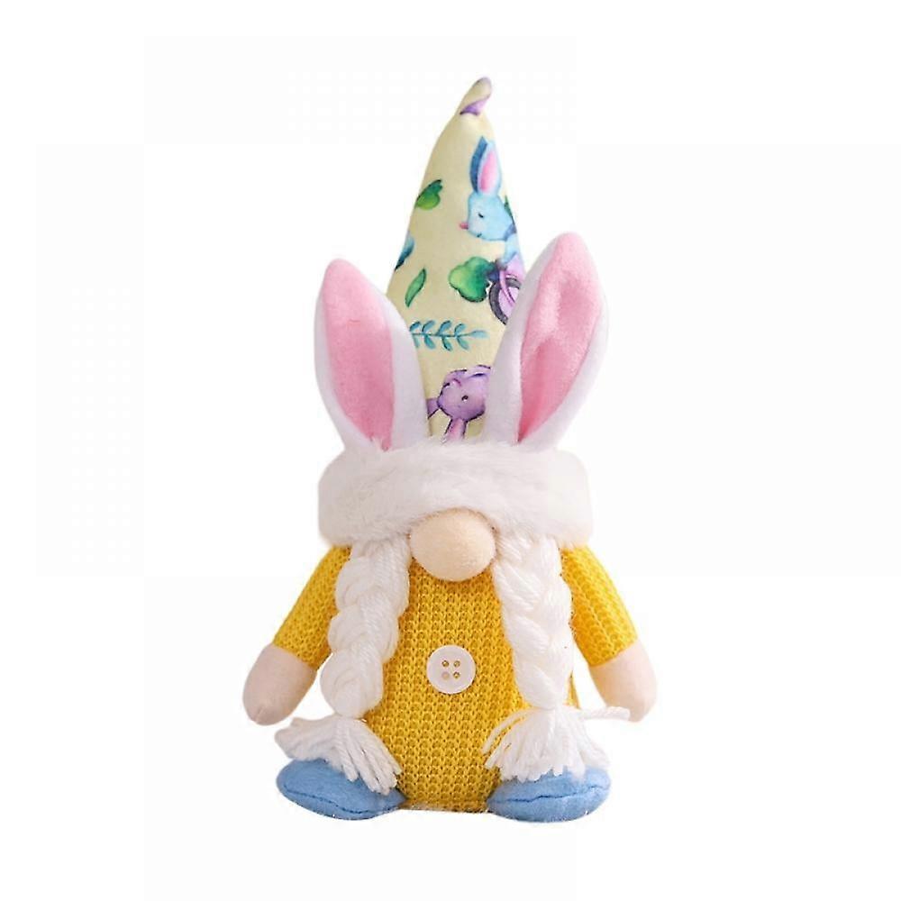Easter Bunny Gnomes Decorations, Easter Gnome Home Decor Handmade Elf Plush Doll Rabbit Gnome Plush for Easter Table Ornament
