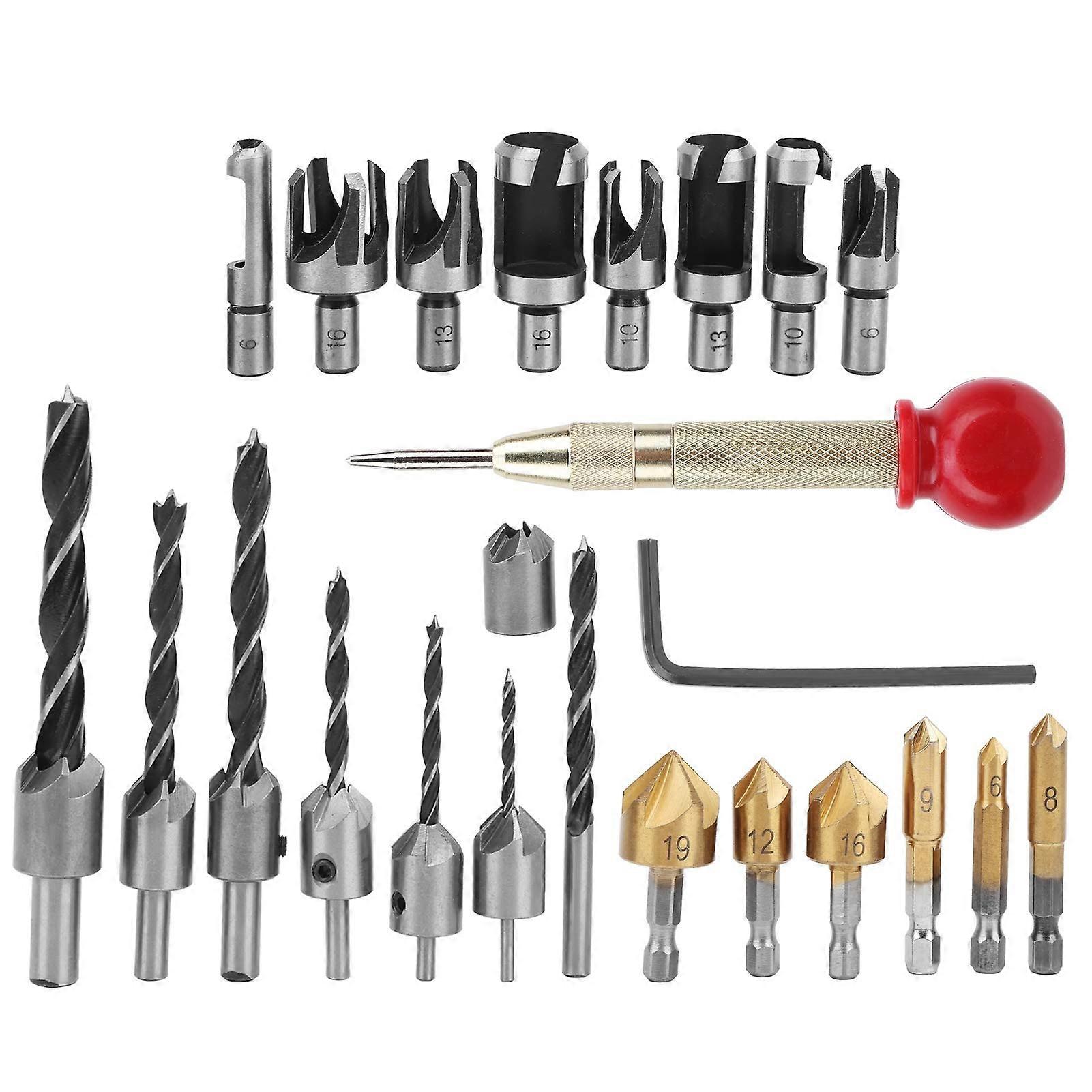 Woodworking Drilling Chamfer Countersink Tool Set For Woodworking, Industrial Grade, Countersink Bits, Assorted Sizes