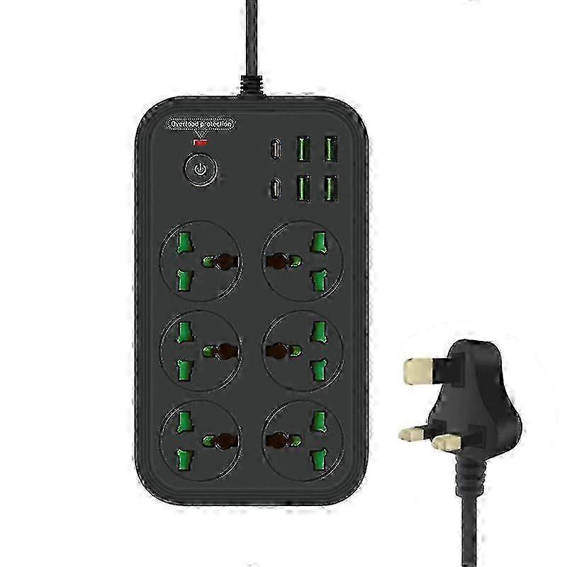 T24 6 Plugs + PD + 4-USB Ports Multifunctional Socket 25-26s