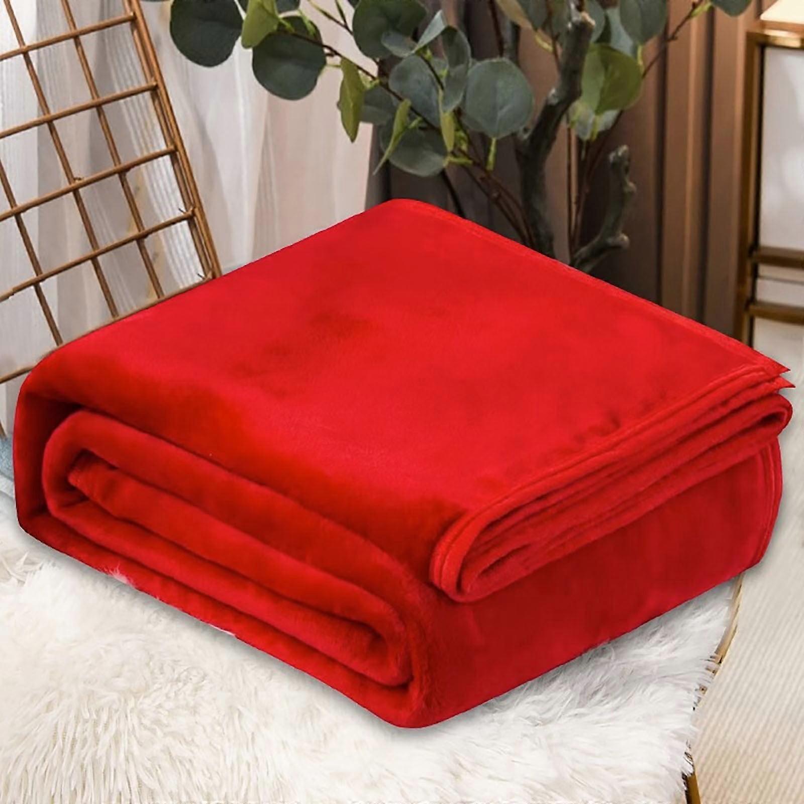 Throw Blankets Clearnce Super Soft Warm Solid Warm Plush Fleece Blanket Throw Rug Sofa Bedding